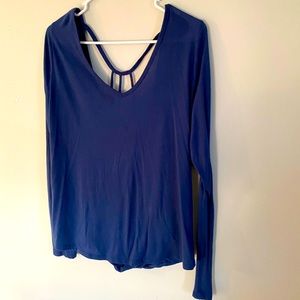 Maurice’s Navy Strappy V-neck long sleeve shirt